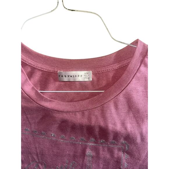 Retrology Paris Eiffel Tower Graphic Tee Pink Size M - Picture 3 of 4
